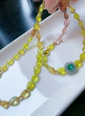 魅晶天然水晶晶体通透塔尖爆闪金丝雀切面多圈手链