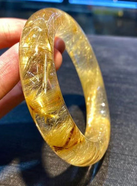 纯天然原矿钛晶晶体通透钛晶发晶手镯