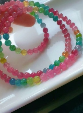 魅晶天然水晶晶体通透奶润荧光莹润艳丽感手链