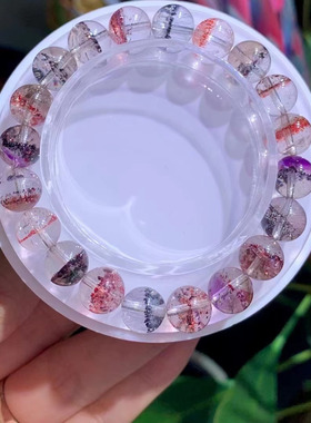 魅晶天然水晶晶体通透毒液超七手链