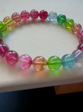 魅晶天然水晶晶体通透莹润质感碧玺人鱼手链