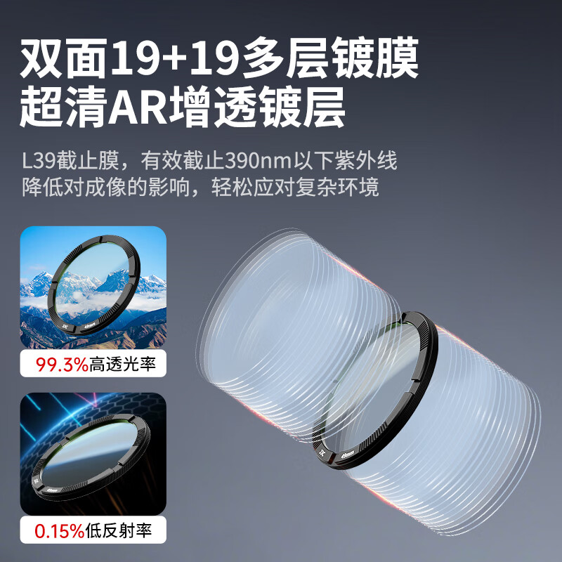 JJC适用徕卡Q3 43滤镜MCUV莱卡Leica Q343 Q3 UV镜不碍遮光罩微距功能防眩光鬼影相机保护镜镜头配件 - 图1