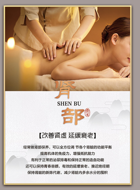 美体养生拔罐刮痧肩颈面部装饰画
