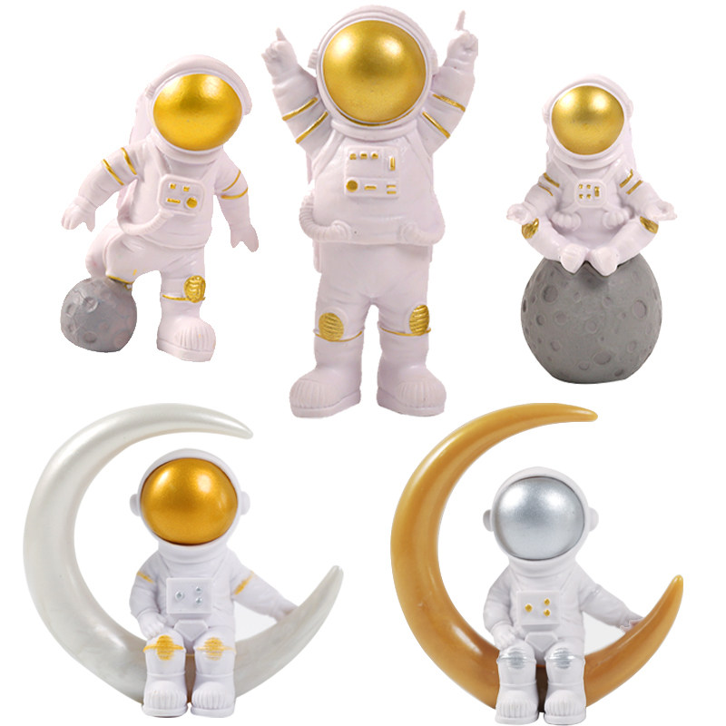 宇航员蛋糕摆件宇宙飞船宝宝周岁星球插件航天飞机火箭太空人摆件