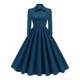 Autumn women's French elegant retro western style bow tie slimming three-quarter sleeves long skirt dress