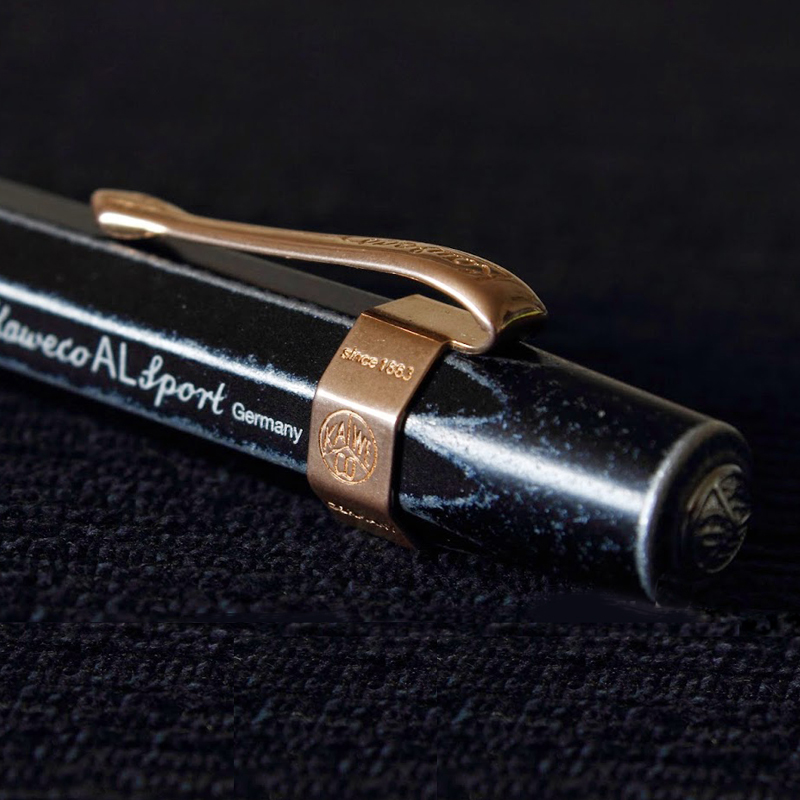 德国KAWECO Sports钢笔宝珠笔通用金属复古雕花笔夹金银青铜色 - 图2