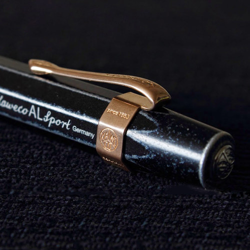 德国KAWECO Sports钢笔宝珠笔通用金属复古雕花笔夹金银青铜色 - 图2