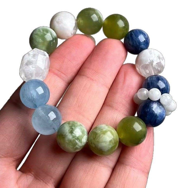 天然水晶手串白幽灵水晶奶盖手串岫玉蓝晶石手链礼物散珠,淘宝优惠券,粉丝福利购,淘宝优惠卷