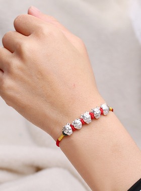 本命年龙男女脚链999足银民族风