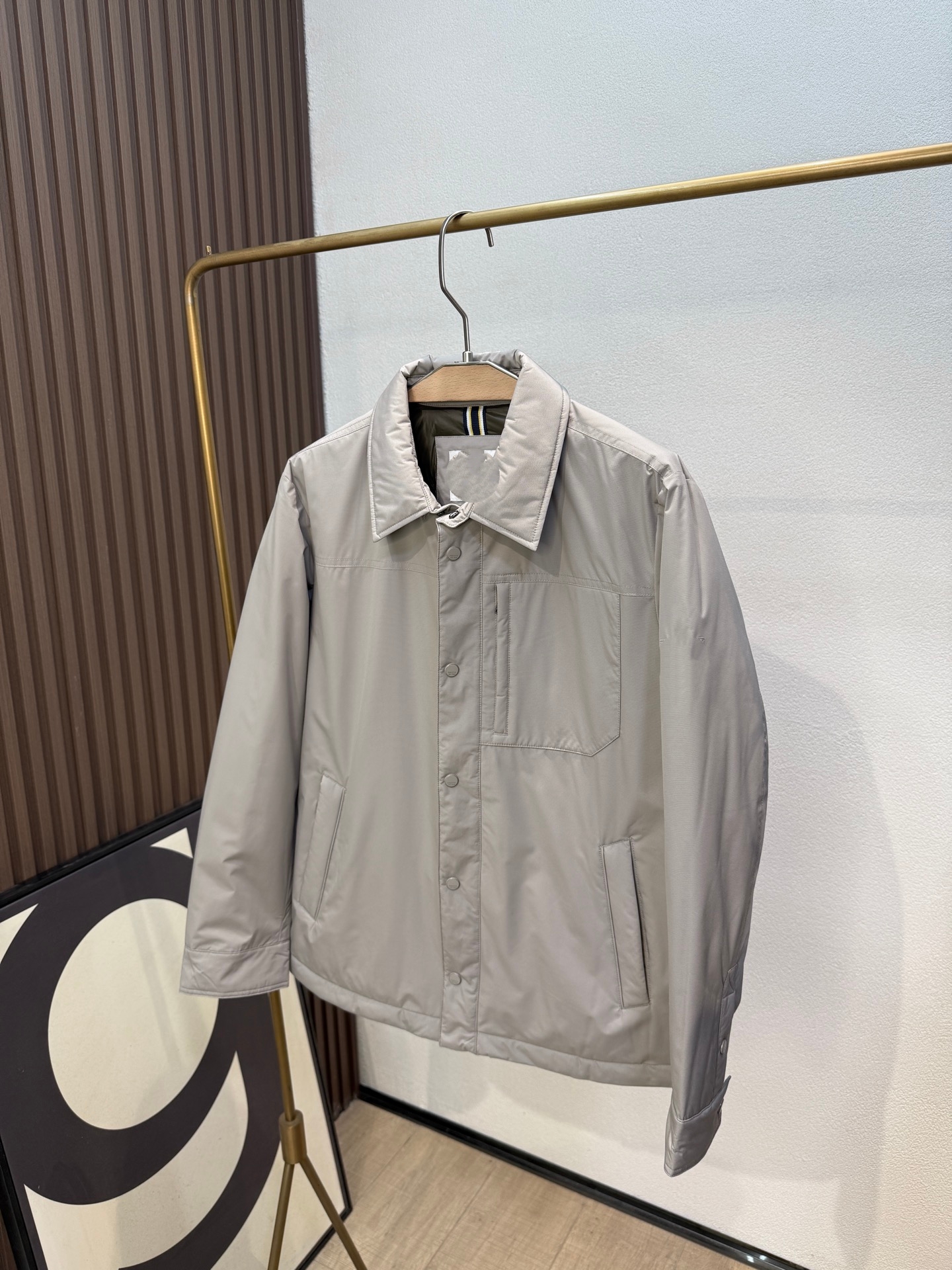 2025秋冬新款男士翻领外套休闲上衣羽绒服行政夹克上班族体制内 - 图0