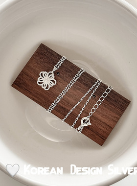 925纯银不规则花朵项链女简约文艺气淑女款森系甜美锁骨链