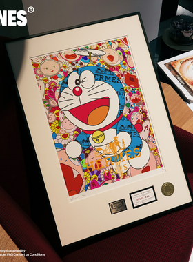 新款哆啦A梦村上隆挂画机器猫摆件装饰画