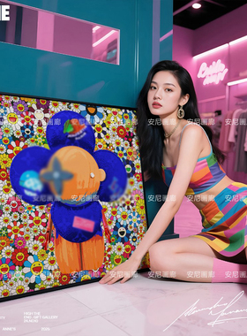 2026《吉祥物太阳花》入户正对墙挂画安尼画廊适合大白墙的装饰画