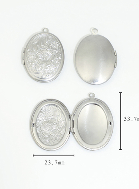 相盒可打开放照片不锈钢新星饰品
