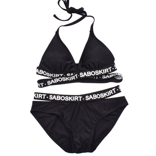 Swimsuit female internet celebrity ins style sexy straps European and American three-point bikini split Hot spring art exam model walks the show