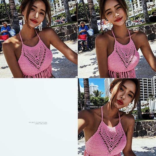 泳衣女白色针织分体民族流苏比基尼沙滩度假INS网红风温泉游泳装