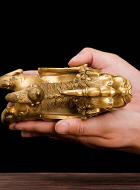 铜貔貅摆件 招财办公室家居 一对皮丘雌雄聚财新店铺装饰开业礼品