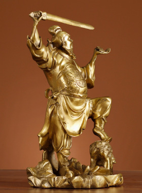 纯铜钟馗摆件钟馗铜天师钟馗摆件客厅卧室鎮宅钟馗神像