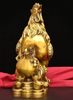 铜公鸡摆件铜元宝鸡铜十二生肖鸡摆件铜母鸡公鸡摆件铜福字鸡家居