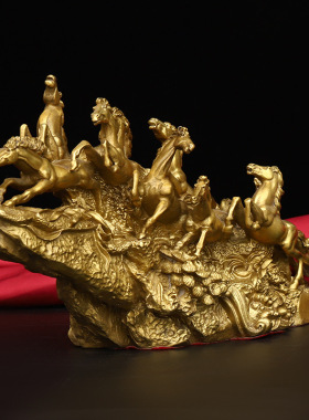 八马奔腾八骏马摆件纯铜马到成功铜马家居办公室装饰公司开业礼品