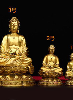 纯铜佛像摆件天坛佛药师佛释迦摩尼坐莲花大日如来佛祖家居装饰品