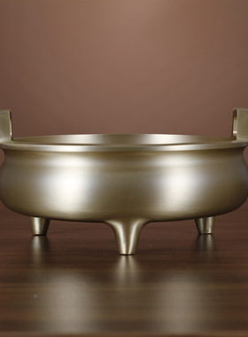 香炉纯铜特大号供佛供奉檀香香薰炉家用室内线香插宣德炉焚香