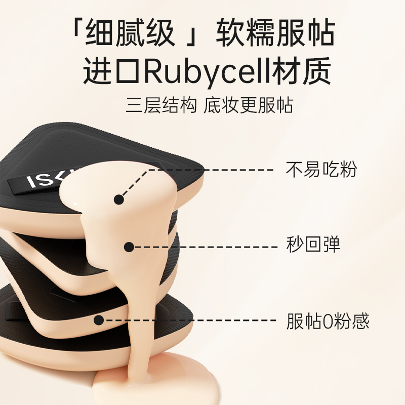 诗馨语遮瑕气垫粉底液散粉粉饼化妆专用海绵粉扑干湿两用 - 图0