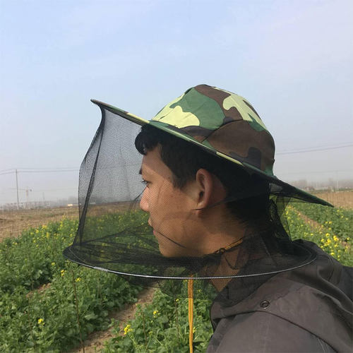 防蜂帽专用养蜂工具防护服迷彩帽面网防护蜂衣蜂衣蜂帽包邮 - 图1