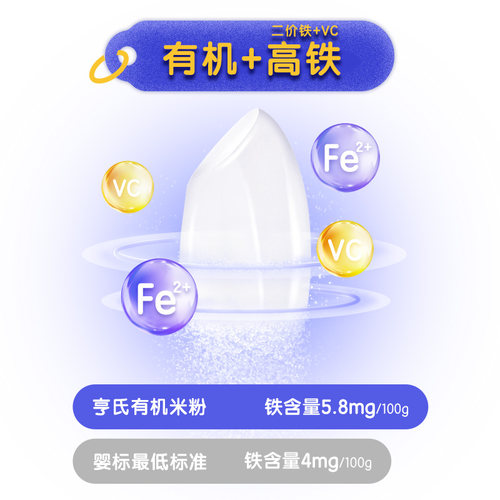 【秒杀】亨氏宝宝高铁有机米粉婴儿6个月辅食强化铁米糊 - 图2