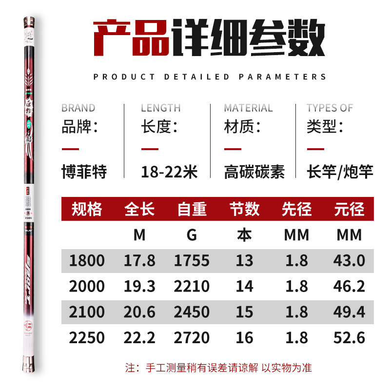 博菲特巨物鲇188 20 21 22.5米碳素鱼杆超长传统钓竿打窝炮竿鱼竿,淘宝优惠券,粉丝福利购,淘宝优惠卷