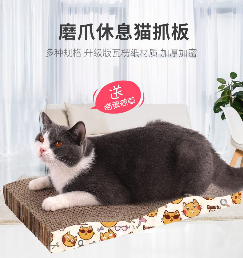 猫抓板大号耐磨不掉屑瓦楞纸磨爪器猫爪板碗形猫窝猫玩具猫咪用品 - 图2