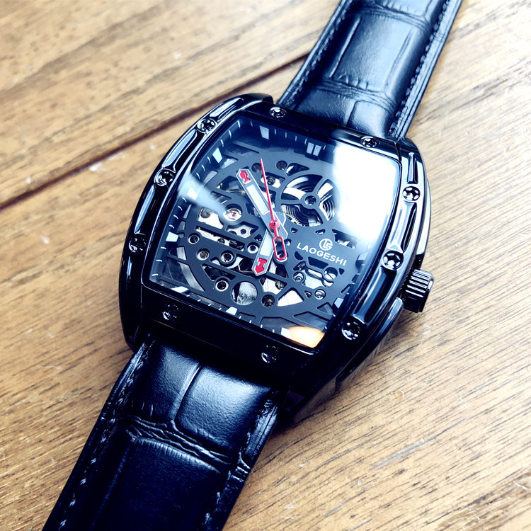 黑科技酒桶方形镂空全自动1机械表 酷林手表国产腕表