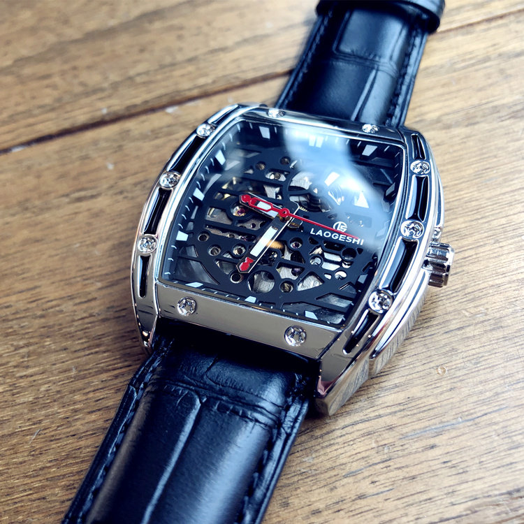 黑科技酒桶方形镂空全自动1机械表 酷林手表国产腕表