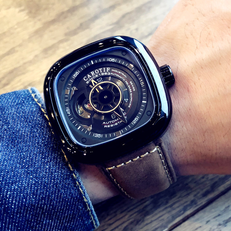 潮流新款男士防水全自动镂空机械表 酷林手表国产腕表