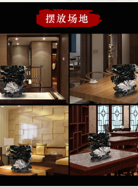 办公室菊花石笔筒摆件教师节送客户老师高级感实用商务定制礼品