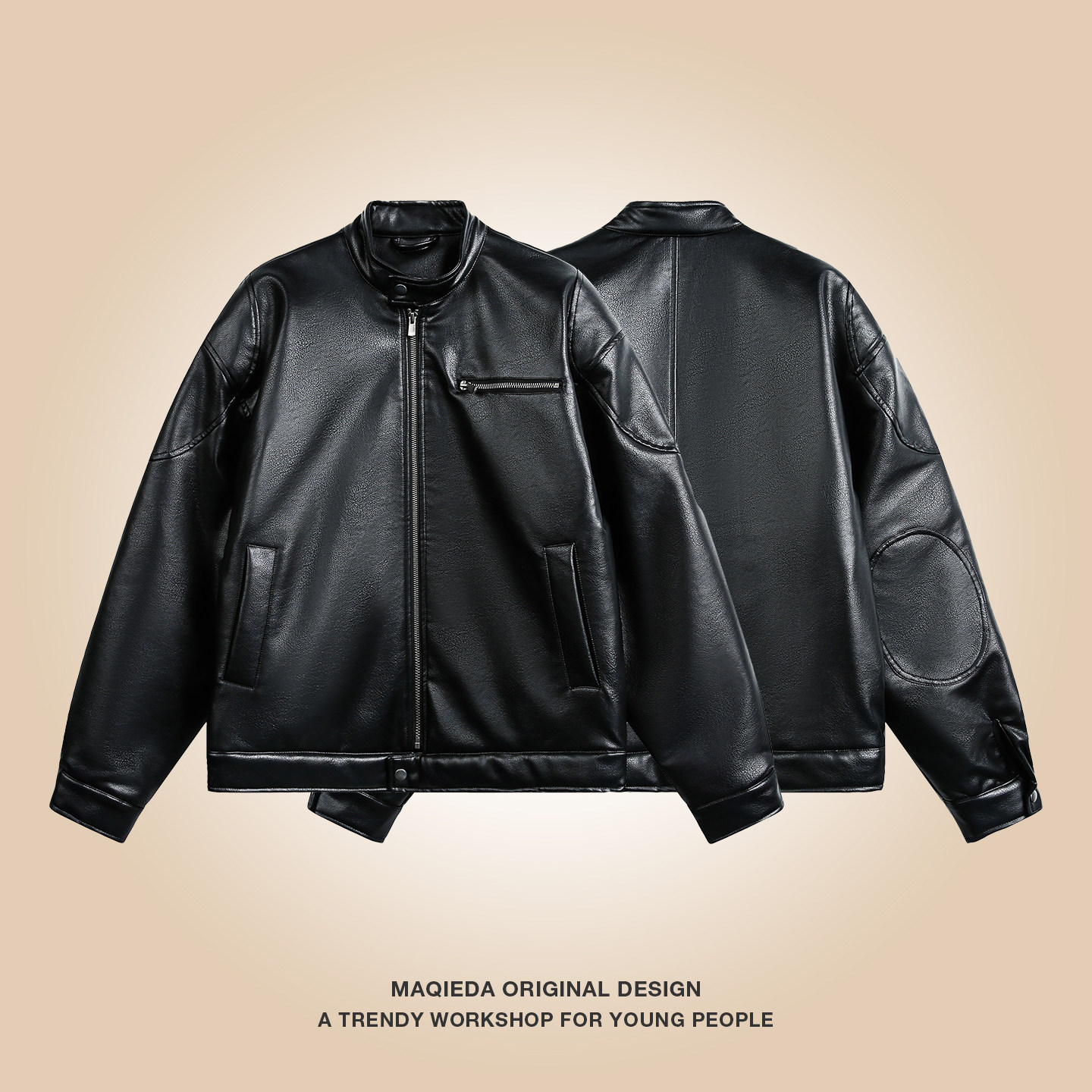 马切达冬季PU皮美式防风机车棉服工装痞帅百搭棉衣潮牌复古外套男,淘宝优惠券,粉丝福利购,淘宝优惠卷