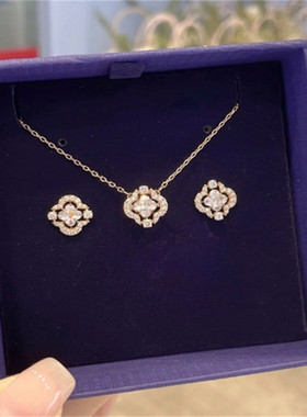 四叶草跳动的心项链手链镯耳环女