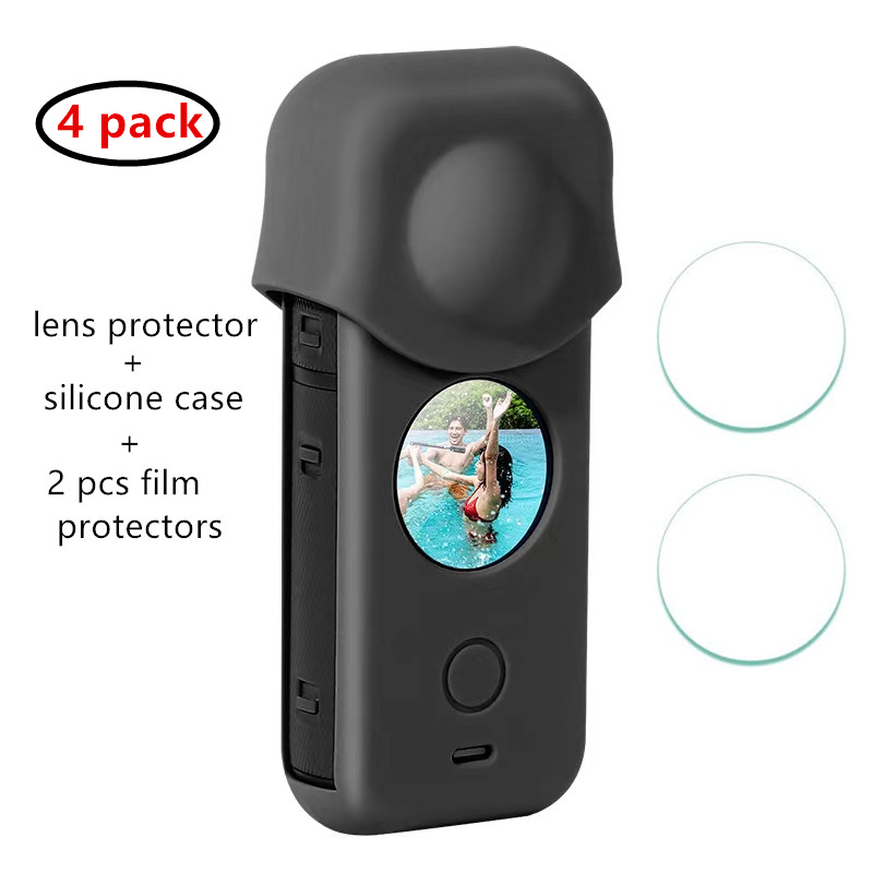 Insta360X3/ONEX2/X镜头罩硅胶保护套挂绳收纳包钢化膜充电器电池