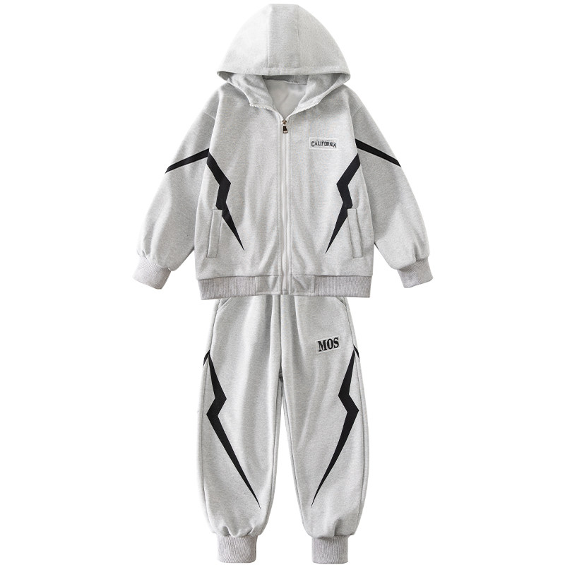 儿童装男童秋装加绒套装2025新款中大童春秋款运动服男孩帅气衣服