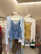 2026 Summer 2026 ເສື້ອແຟຣນ Retro Floral ໃໝ່ຂອງຜູ້ຍິງ ອອກແບບ Niche Chic Suspender + ເສື້ອກັນແດດ
