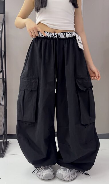 ໂສ້ງຂາສັ້ນກະທັດຮັດ Retro workwear ອາເມລິກາສໍາລັບແມ່ຍິງ summer drape leg trousers loose wide leg pants in jazz dance pants