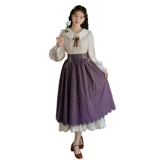 Осенняя ретро кукла, двухэтажный лонгслив, кружевная юбка, платье, комплект, с вышивкой