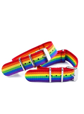 抖音ahl.同款彩虹腕带手链20mm撞色表带通讯录le彩色手绳搭配饰品