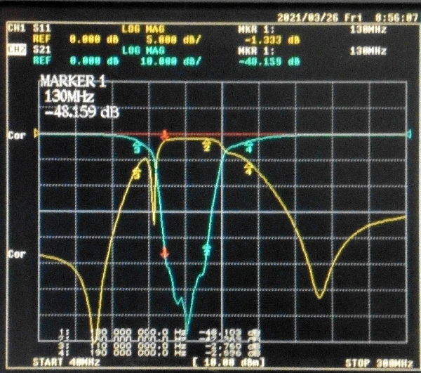 130~160MHz 带阻滤波器，切除 144MHz ISM 信号，SMA接口 - 图0