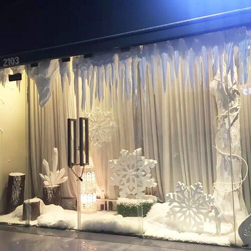 泡沫雪花冰雪冬季雪山雪球冰柱冬季场景婚礼布置橱窗装饰摄影道具 - 图0