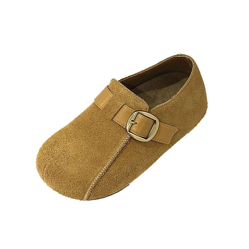 韩版皮带扣真皮厚底勃肯鞋女2026春款百搭时尚平底内增高休闲单鞋,淘宝优惠券,粉丝福利购,淘宝优惠卷