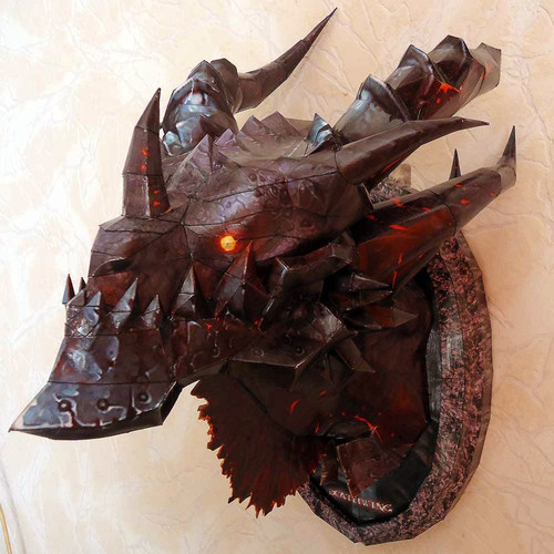 65厘米高死亡龙头之翼动漫模玩游戏手工DIY立体大型纸模型墙壁装 - 图0