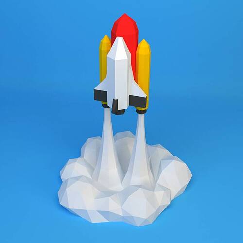 60厘米高 亚特兰蒂斯航天飞机喷射发射立体落地摆件手工DIY纸模型 - 图1