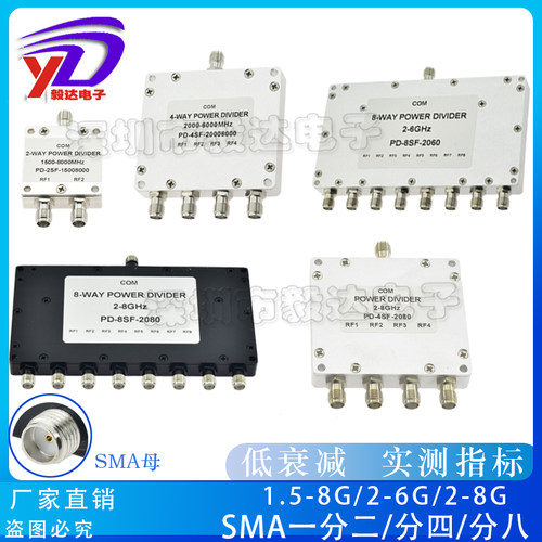 SMA功分器一分二四八380-2700M2.4GPSWIFI功率分配器合路器低衰减 - 图1