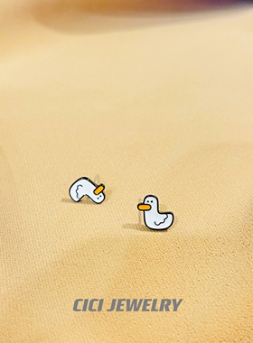 耳钉cici插画卡通加油鸭二次元